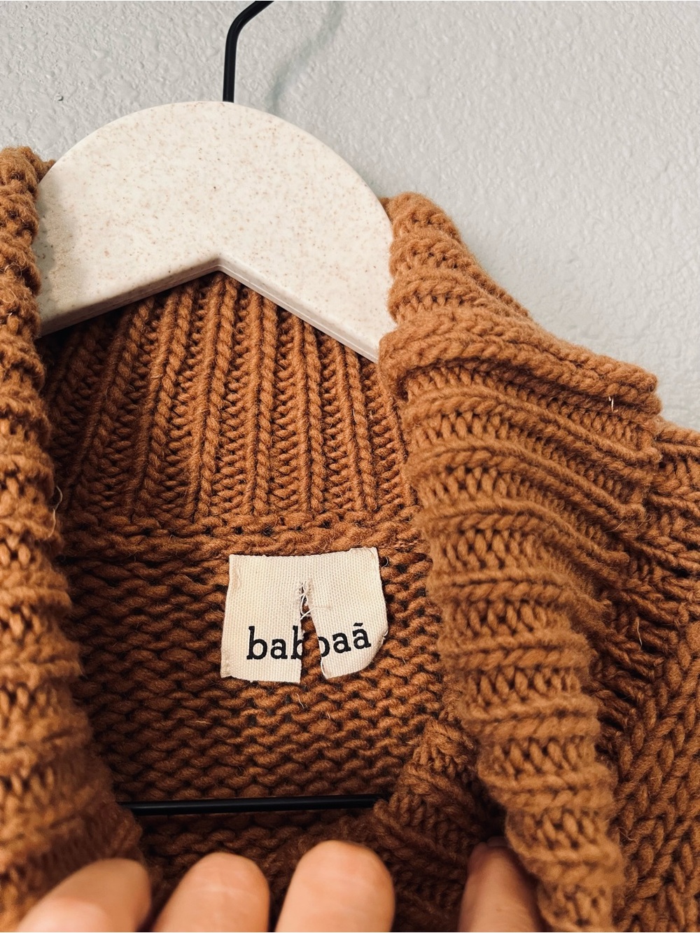 Babaa 100% Eco Wool Oversized Jumper Turtleneck Sweater No17 Nogal One Size - Picture 4 of 8